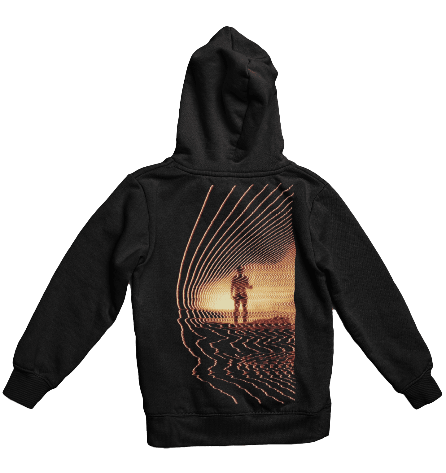 Orange Glitch Sunset Hoodie